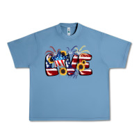 Pebble Blue Love 4th of july Urban Heavy Tee - CowGirlArtShop
