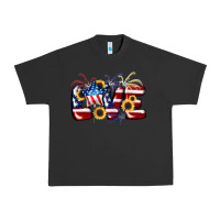 Pigment Black Love 4th of july Urban Heavy Tee - CowGirlArtShop