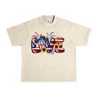 Sandshell Love 4th of july Urban Heavy Tee - CowGirlArtShop