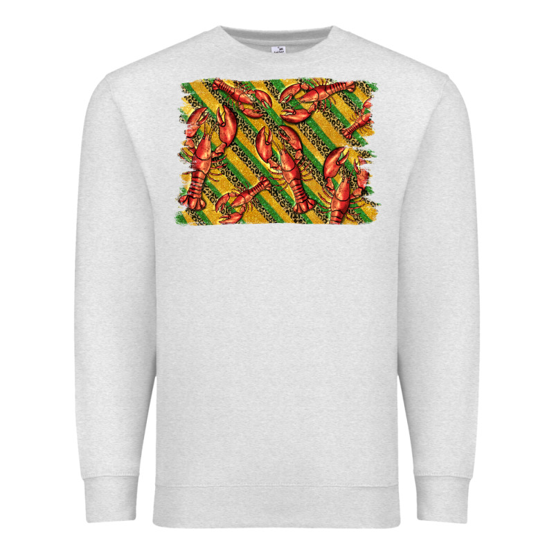 Mardi Gras Crawfish Background Premium Sweatshirt by BarkalooDesign | Teevron