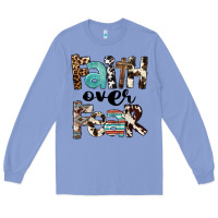 Colony Blue Western Faith Over Fear Long Sleeve Tee - FaDigitalArtStudio