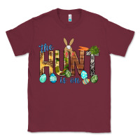 Burgundy The hunt is on with eggs Easter Day Classic Tee - HowdyJamesFarm