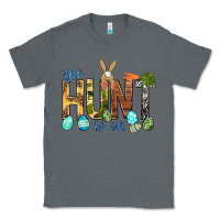 Charcoal Heather The hunt is on with eggs Easter Day Classic Tee - HowdyJamesFarm
