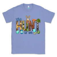 Colony Blue The hunt is on with eggs Easter Day Classic Tee - HowdyJamesFarm