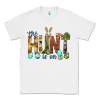 White The hunt is on with eggs Easter Day Classic Tee - HowdyJamesFarm