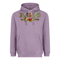 Blessed And Floral Cross Heavyweight Hoodie | Teevron