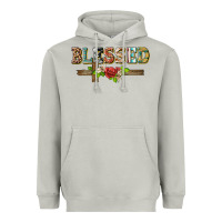 Moon Dust blessed and floral cross Heavyweight Hoodie - BarkalooDesign
