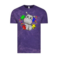 Cloud Purple autism hippopotamus Vintage Tee - CowGirlArtShop