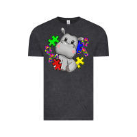 Vintage Black autism hippopotamus Vintage Tee - CowGirlArtShop