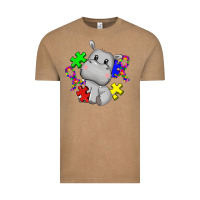 Vintage Coffee autism hippopotamus Vintage Tee - CowGirlArtShop