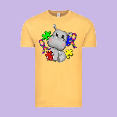 Autism Hippopotamus Vintage Tee Designed By Cowgirlartshop
