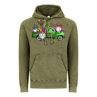 Vintage Olive mardi gras gnomes truck Vintage Hoodie - OliviaCreatesArt