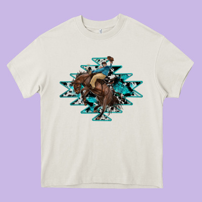 Western Cowboy Heavy Core Tee Designed By Ranaportraitstore