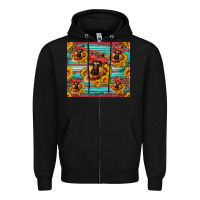 Black german shepherd with sunflowers Zipper Hoodie - Artiststas