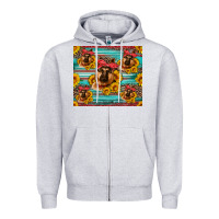 Heather Grey german shepherd with sunflowers Zipper Hoodie - Artiststas