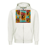 Oatmeal Heather german shepherd with sunflowers Zipper Hoodie - Artiststas