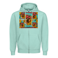 Seafoam german shepherd with sunflowers Zipper Hoodie - Artiststas