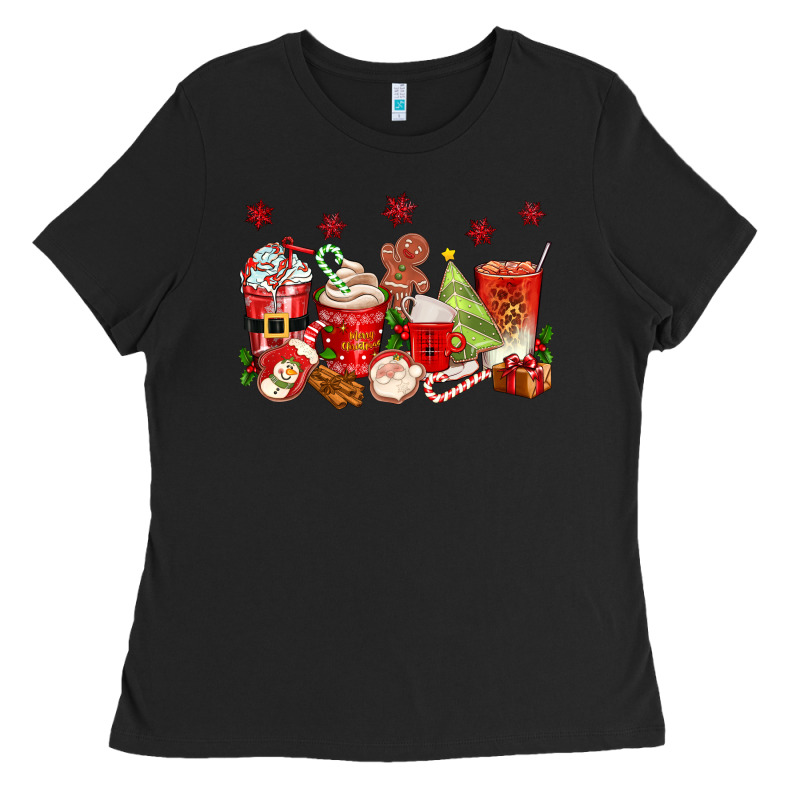 Christmas Coffee Cups Ladies Tee by texasbilliewilder | Teevron