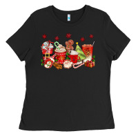 Black Christmas coffee cups Ladies Tee - texasbilliewilder
