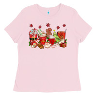 Bubblegum Pink Christmas coffee cups Ladies Tee - texasbilliewilder