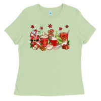 Matcha Christmas coffee cups Ladies Tee - texasbilliewilder