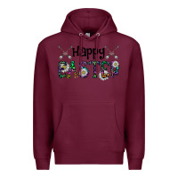 Burgundy Happy Easter Premium Hoodie - CowhideDigitalArt