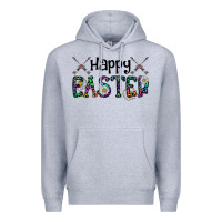 Heather Grey Happy Easter Premium Hoodie - CowhideDigitalArt