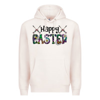 Pale Pink Happy Easter Premium Hoodie - CowhideDigitalArt