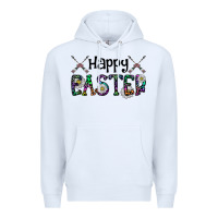 White Happy Easter Premium Hoodie - CowhideDigitalArt