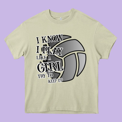 I Know I Play Like A Girl Try To Keep Up Volleyball Heavy Core Tee Designed By Bettercallsaul