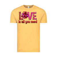 Vintage Mustard Love is all you need Valentine's Day Vintage Tee - HowdyJamesFarm