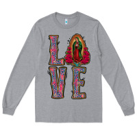 Heather Grey Love Lady Of Guadalupe Long Sleeve Tee - Jasminsmagicworld