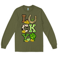 Army Green St. Patrick's Western lucky Long Sleeve Tee - OliviaCreatesArt