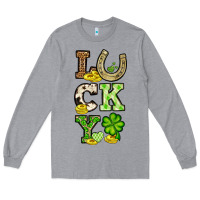 Heather Grey St. Patrick's Western lucky Long Sleeve Tee - OliviaCreatesArt