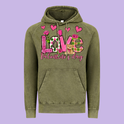 Love Valentine's Day Olivia Vintage Hoodie Designed By Oliviacreatesart