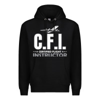 Black CFI CFI Certified Flight Pilot Gift CFI Flying Instructor Premium Hoodie - longCreatives