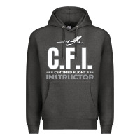 Charcoal Heather CFI CFI Certified Flight Pilot Gift CFI Flying Instructor Premium Hoodie - longCreatives