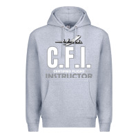 Heather Grey CFI CFI Certified Flight Pilot Gift CFI Flying Instructor Premium Hoodie - longCreatives