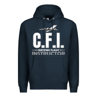 Navy CFI CFI Certified Flight Pilot Gift CFI Flying Instructor Premium Hoodie - longCreatives