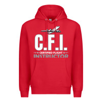 Red CFI CFI Certified Flight Pilot Gift CFI Flying Instructor Premium Hoodie - longCreatives