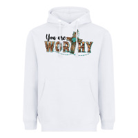 White you are worthy cross Heavyweight Hoodie - BarkalooDesign