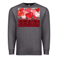 Charcoal Heather valentine's day red hearts red leopard Premium Sweatshirt - BarkalooDesign