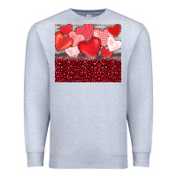 Heather Grey valentine's day red hearts red leopard Premium Sweatshirt - BarkalooDesign