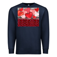 Navy valentine's day red hearts red leopard Premium Sweatshirt - BarkalooDesign