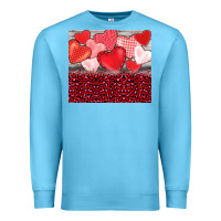 Ocean Blue valentine's day red hearts red leopard Premium Sweatshirt - BarkalooDesign