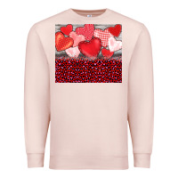Pale Pink valentine's day red hearts red leopard Premium Sweatshirt - BarkalooDesign