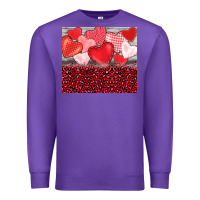 Purple valentine's day red hearts red leopard Premium Sweatshirt - BarkalooDesign