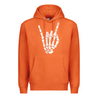 Carrot Rock Hand Sign Skeleton Rock N Roll Halloween Faux Pocket Premium Hoodie - longCreatives