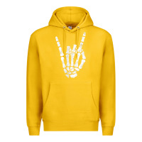 Lemon Rock Hand Sign Skeleton Rock N Roll Halloween Faux Pocket Premium Hoodie - longCreatives