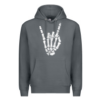 Rock Rock Hand Sign Skeleton Rock N Roll Halloween Faux Pocket Premium Hoodie - longCreatives